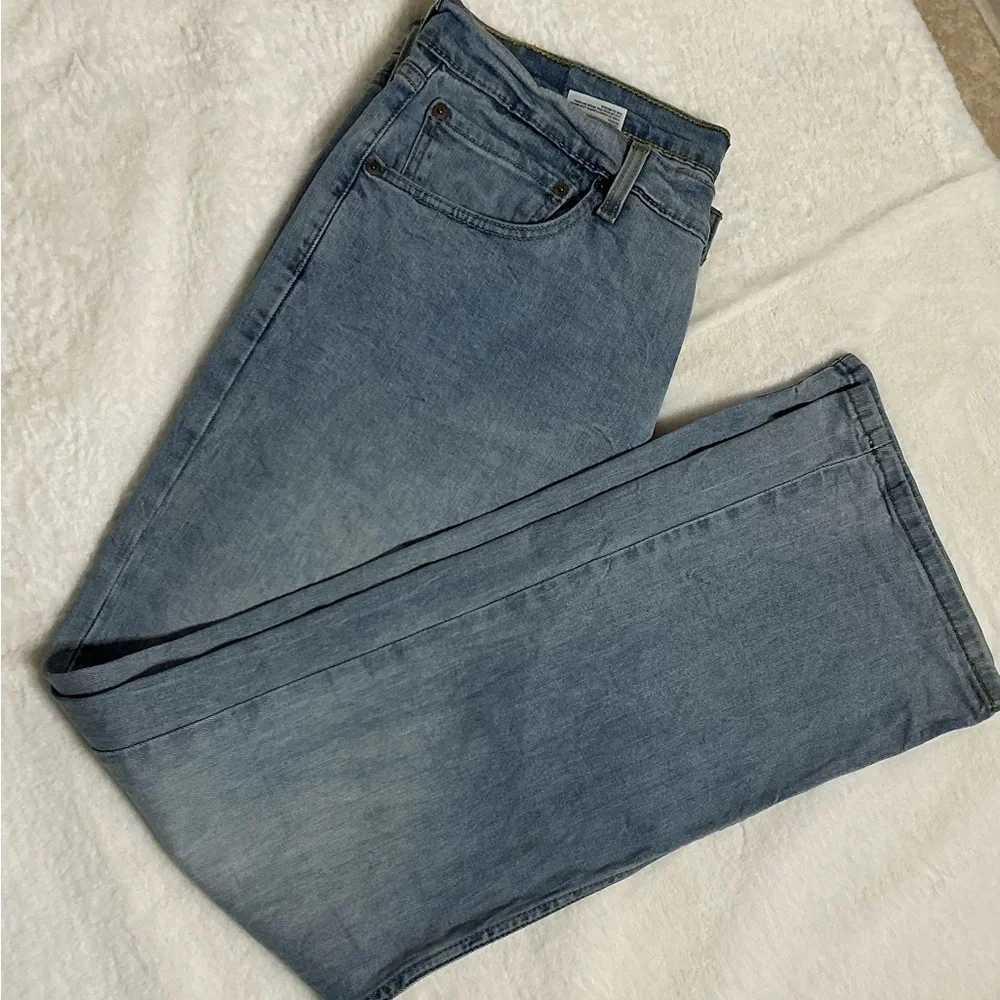Levi's Blue Flare Wide Leg Jeans - Picture 3 of 7